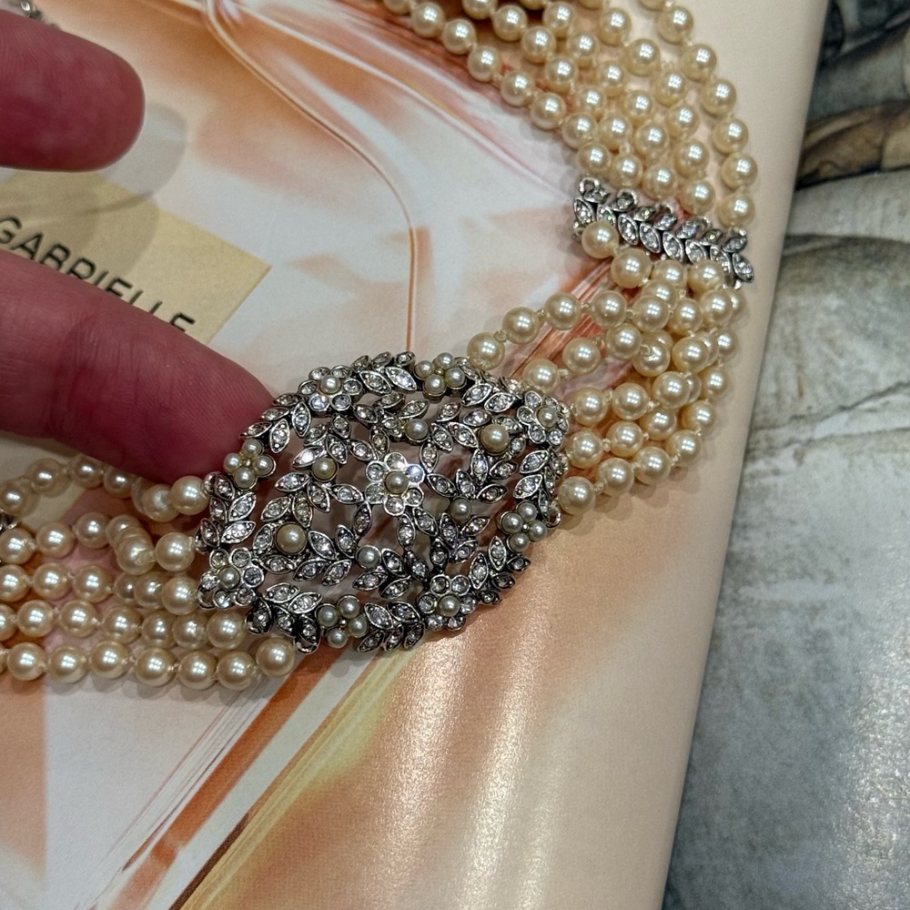 Vintage MONET Multi-Strand Pearl Necklace - Picture 3 of 11